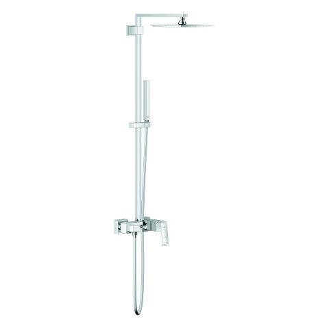 Grohe Euphoria Cube shower system with single-lever mixer, with Allure 230 metal shower head