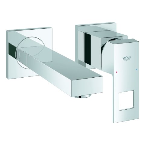 Grohe Eurocube 2-hole basin mixer, wall-mounted, projection 171mm