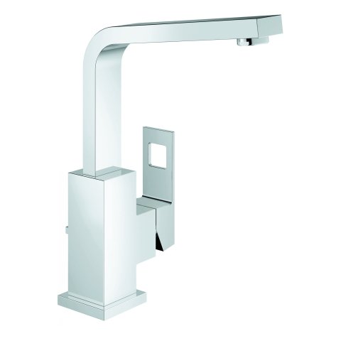 Grohe Eurocube single-lever basin mixer, L-size, with drain set, swivel spout