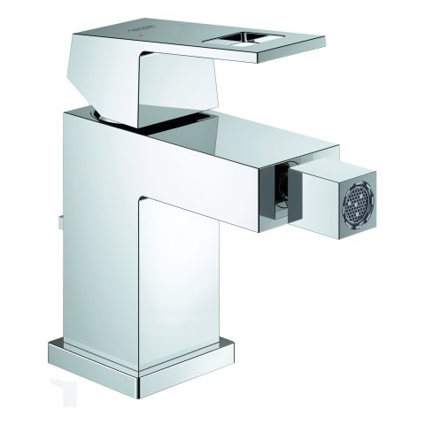 Grohe Eurocube one-hand bidet mixer, single-hole installation, with waste fitting