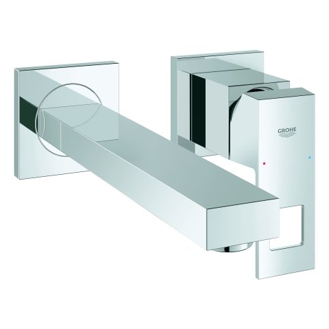 Grohe Eurocube 2-hole basin mixer, wall mounted, projection 231mm