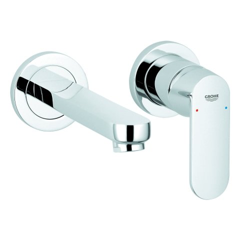 Grohe Eurosmart Cosmopolitan 2-hole basin mixer, wall mounting, wall projection 172mm, ready-for-ass...