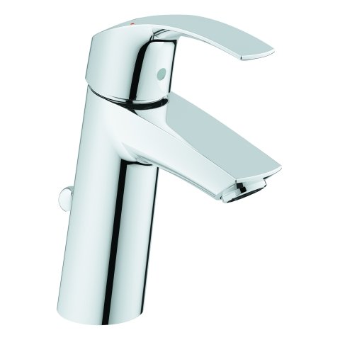 Grohe Eurosmart single lever basin mixer, M-size with waste, EcoJoy