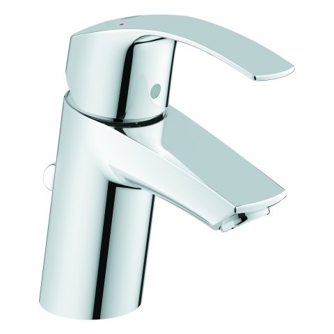 Grohe Eurosmart single lever basin mixer, S-size with waste, EcoJoy