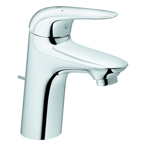 Grohe Eurostyle single lever basin mixer, S-size with waste, closed lever handle