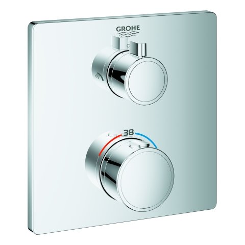 Grohe Grohtherm thermostatic shower mixer with integrated 2-way diverter, chrome