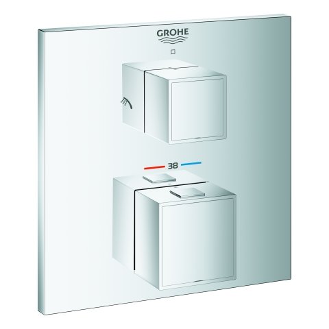 Grohe Grohtherm Cube thermostatic shower mixer for Rapido SmartBox, with integrated 2-way switchover, 2 consumers