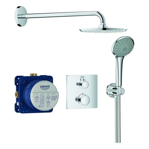 Grohe Grohtherm concealed shower system with Rainshower Cosmopolitan 210, integrated 2-way diverter,...