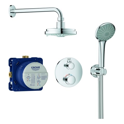 Grohe Grohtherm concealed shower system with Rainshower Cosmopolitan 160, integrated 2-way diverter,...