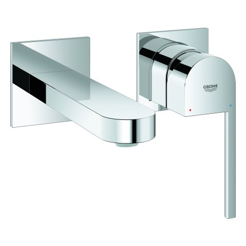 GROHE Plus 2-hole basin mixer, without pop-up waste, 147 mm projection