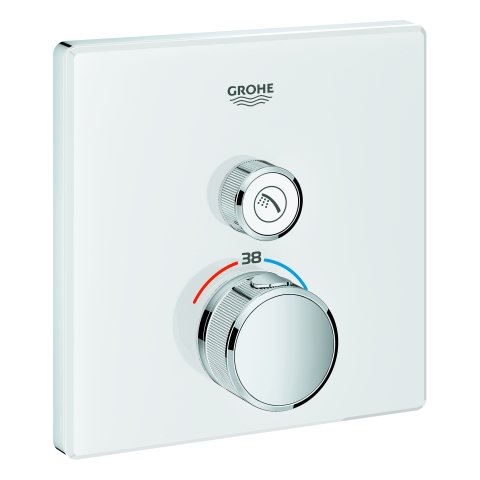 Grohe Grohtherm SmartControl Thermostat with one shut-off valve, wall rose moon white