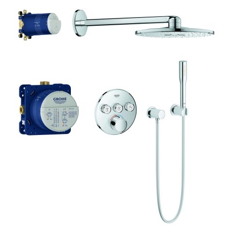 Grohe Grohtherm SmartControl concealed shower system, with Rainshower 310 SmartActive overhead showe...