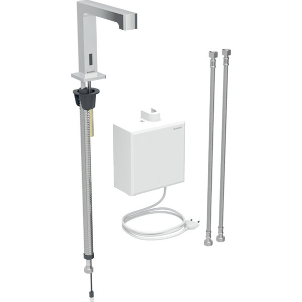 Geberit Brenta basin mixer, projection 195mm, with mixer, mains operation, with surface-mounted function box, 116.172.