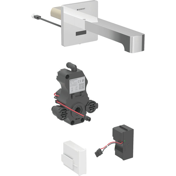 Geberit Brenta washbasin tap, 170mm projection, with mixer, mains operation, for flush-mounted function box, 116.272.