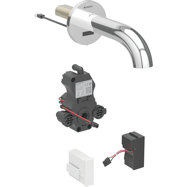 Geberit Piave washbasin tap, 170mm projection, with mixer, mains operation, for flush-mounted function box, 116.262.