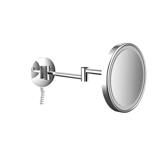 Emco LED shaving and make-up mirror, two-arm, with spiral cable, chrome, 109406013