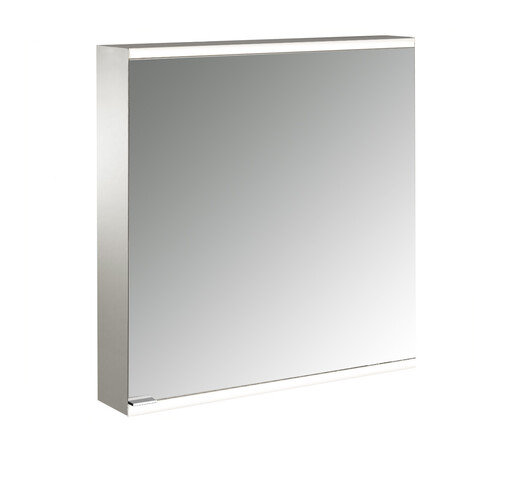 Emco prime 2 facelift illuminated mirror cabinet, 600mm, 1 door, stop right, with mirrored side wall...