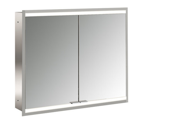 Emco prime 2 facelift illuminated mirror cabinet, 800 mm, 2 doors, concealed model, 9497