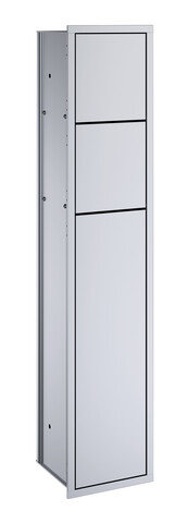 Emco asis module 150 flush-mounted WC module model, stop left, colour: aluminium/aluminium