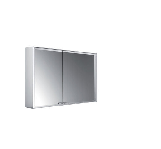 Emco asis prestige 2 illuminated mirror cabinet, surface-mounted model, 988mm, wide door right