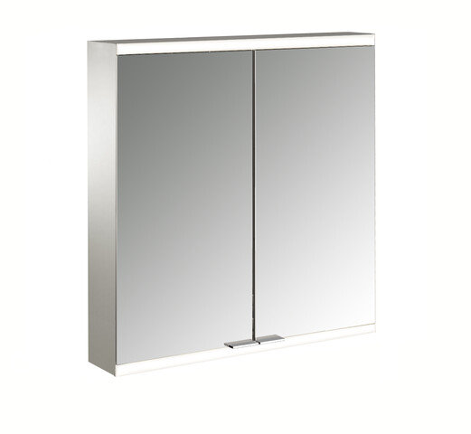 Emco prime 2 Illuminated mirror cabinet, 600 mm, 2 doors, surface-mounted model, IP 20, without ligh...