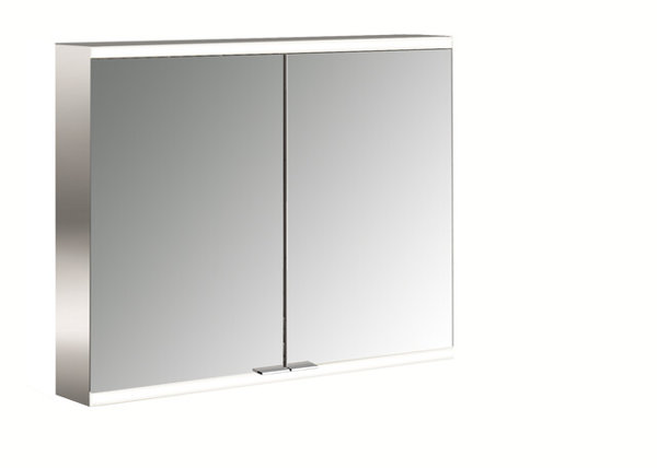 Emco prime 2 Illuminated mirror cabinet, 800 mm, 2 doors, surface-mounted model, IP 20, without ligh...