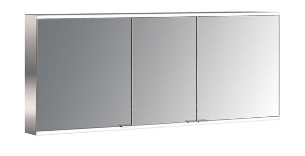 Emco prime 2 Illuminated mirror cabinet, 1600 mm, 3 doors, surface-mounted model, IP 20, without lig...