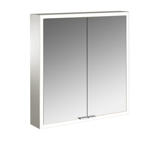 Emco asis prime illuminated mirror cabinet, surface mounted model, 2 doors, 600mm