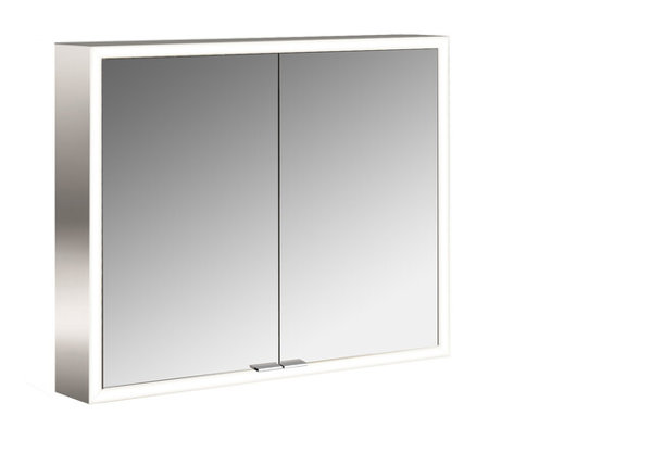 Emco asis prime illuminated mirror cabinet, surface mounted model, 2 doors, 800mm