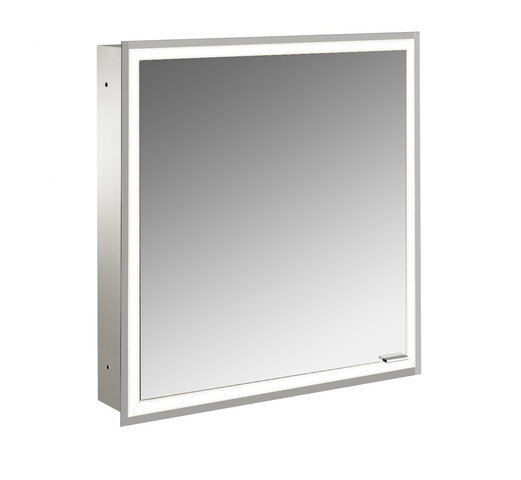 Emco asis prime illuminated mirror cabinet, flush mount model, 1 door, stop left, 600mm