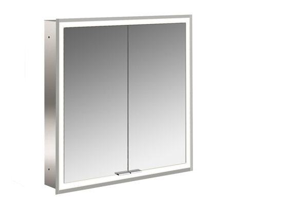 Emco asis prime illuminated mirror cabinet, flush mount model, 2 doors, 600mm