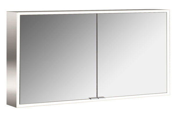 Emco asis prime illuminated mirror cabinet, surface mounted model, 2 doors, 1300mm