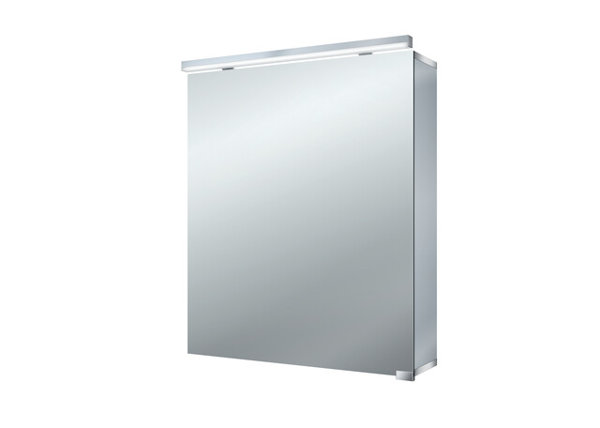 Emco asis pure LED light mirror cabinet, 1 door, 600mm