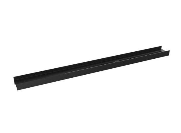 Emco aura bath/towel rail, 1200 mm, slot right, shelf left, matt black, 856013404