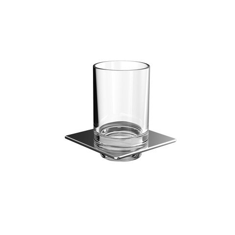 Emco art glass holder, incl. crystal glass clear, chrome