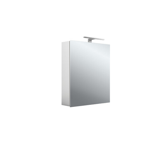 Emco asis mee LED light mirror cabinet, aluminium, 1 door, surface mounted model, LED light, 600 mm