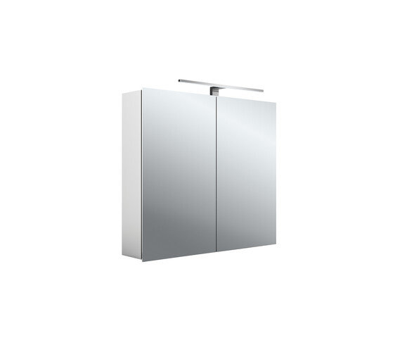 Emco asis mee LED light mirror cabinet, aluminium, 2 doors, surface mounted model, LED light, 800 mm