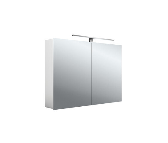 Emco asis mee LED light mirror cabinet, aluminium, 2 doors, surface mounted model, LED light, 1000 mm