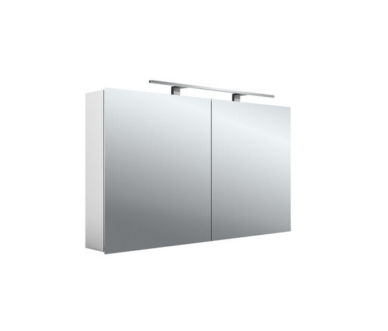 Emco asis mee LED light mirror cabinet, aluminium, 2 doors, surface mounted model, LED light, 1200 mm