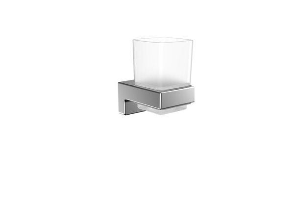 Emco cue glass holder chrome with crystal glass, wall model, 322000100