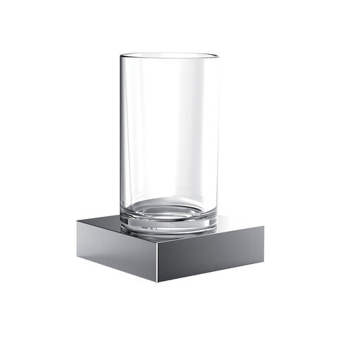 Emco liaison glass holder, wall model, crystal glass clear, chrome