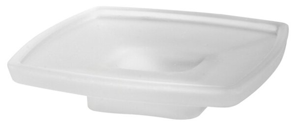 Emco loft soap dish for railing system, satin crystal glass