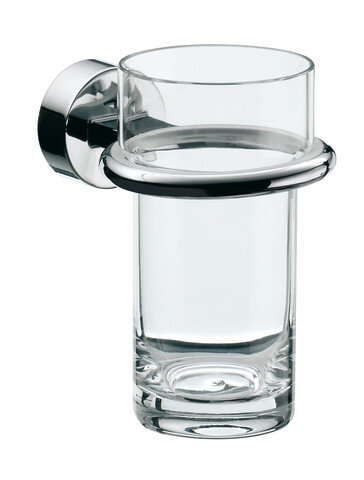 Emco rondo 2 Glass holder, crystal glass clear, chrome