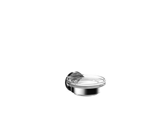 Emco round soap holder, crystal glass dish, 4330