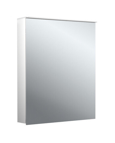 Emco flat 2 design LED illuminated mirror cabinet with light sail, 1 door stop changeable, 600x711x1...