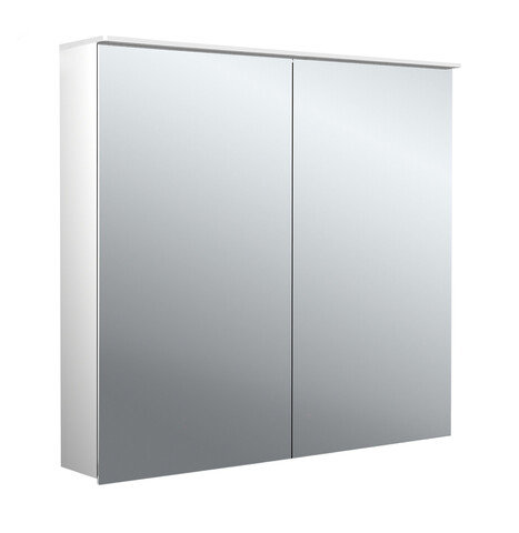 Emco flat 2 design LED illuminated mirror cabinet with light sail, 2 doors, 800x711x113mm, 979706403