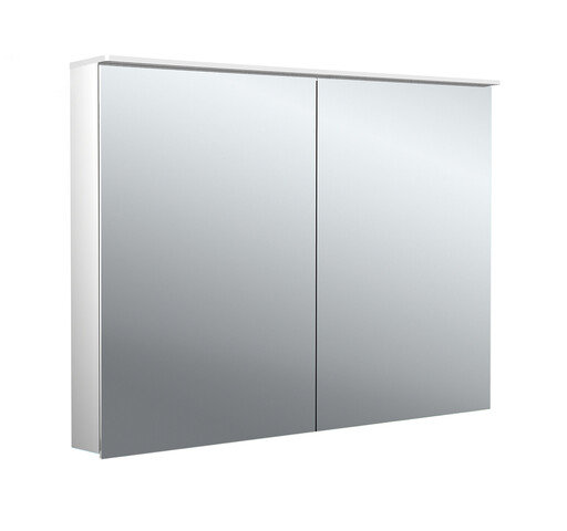 Emco flat 2 design LED illuminated mirror cabinet with light sail, 2 doors, 1000x711x113mm, 979706404