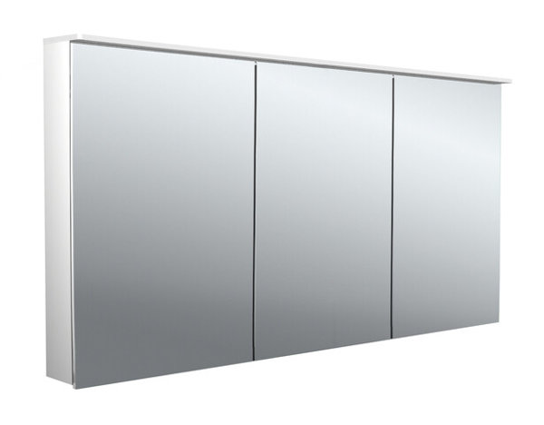 Emco flat 2 design LED illuminated mirror cabinet with light sail, 3 doors, 1400x711x113mm, 979706406