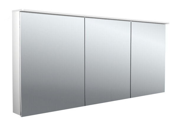 Emco flat 2 design LED illuminated mirror cabinet with top light, 3 doors, 1600x711x113mm, 979706407