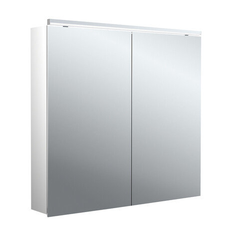 Emco flat 2 Classic LED illuminated mirror cabinet with top light, 2 doors, 800x711x113mm, 979706503